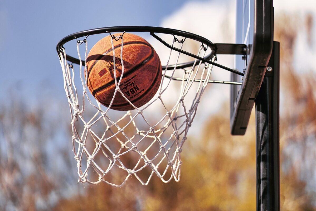 An adjustable basketball hoop and backboard