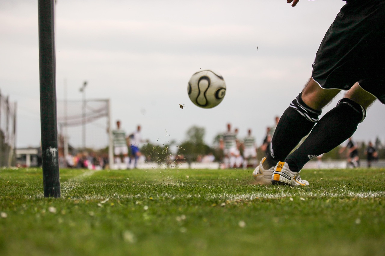 A portable soccer goal net set up on grass