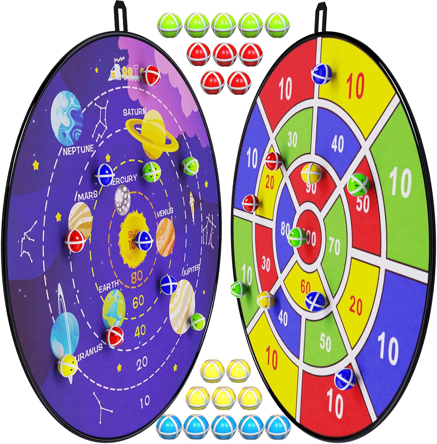 BooTaa 29" Large Dart Board for Kids, Kids Dart Board with Sticky Balls, Boys Toys, Indoor\/Sport Outdoor Fun Party Play Game Toys, Birthday Gifts for 3 4 5 6 7 8 9 10 11 12 Year Old Boys Girls