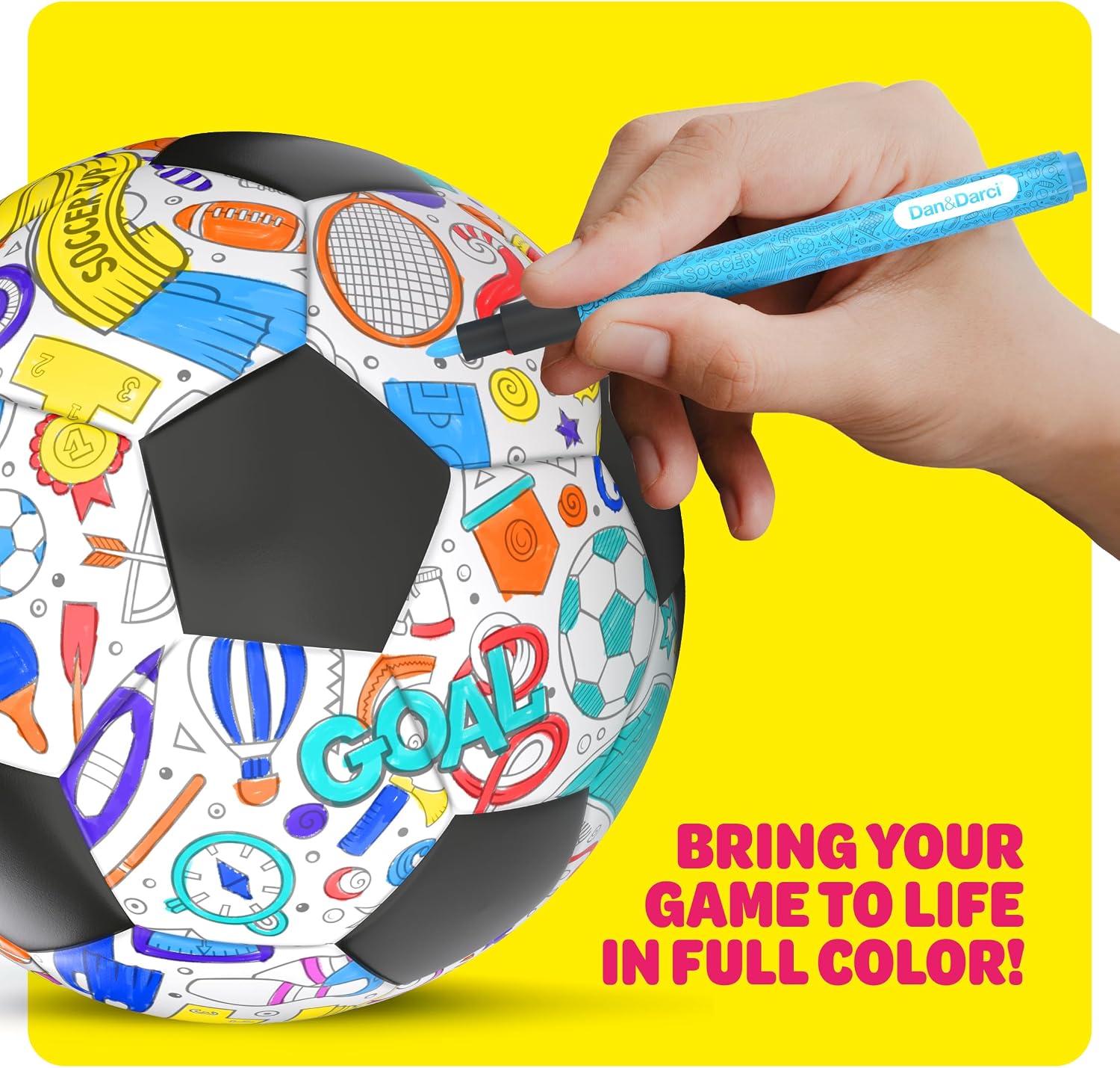 Soccer Ball Coloring Kit for Kids - Soccer Gifts for Girls & Boys Ages 4-8 | Sports Gifts - 3 4 5 6 7 8 Year Old Boy Birthday Gift - Craft Kits for Boys - Boy Toys - Games Accessories - Image 8
