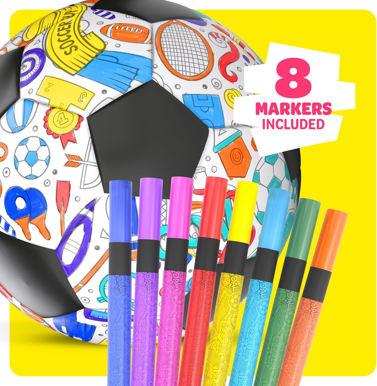 Soccer Ball Coloring Kit for Kids - Soccer Gifts for Girls & Boys Ages 4-8 | Sports Gifts - 3 4 5 6 7 8 Year Old Boy Birthday Gift - Craft Kits for Boys - Boy Toys - Games Accessories - Image 3