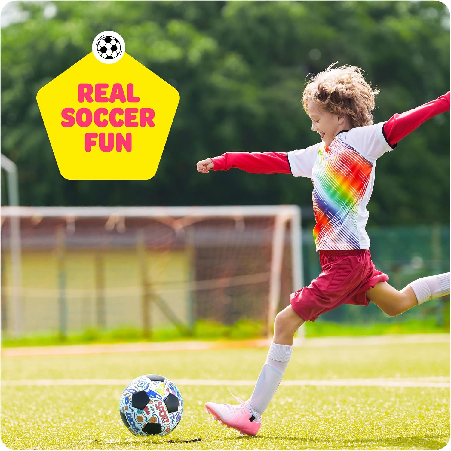 Soccer Ball Coloring Kit for Kids - Soccer Gifts for Girls & Boys Ages 4-8 | Sports Gifts - 3 4 5 6 7 8 Year Old Boy Birthday Gift - Craft Kits for Boys - Boy Toys - Games Accessories - Image 6