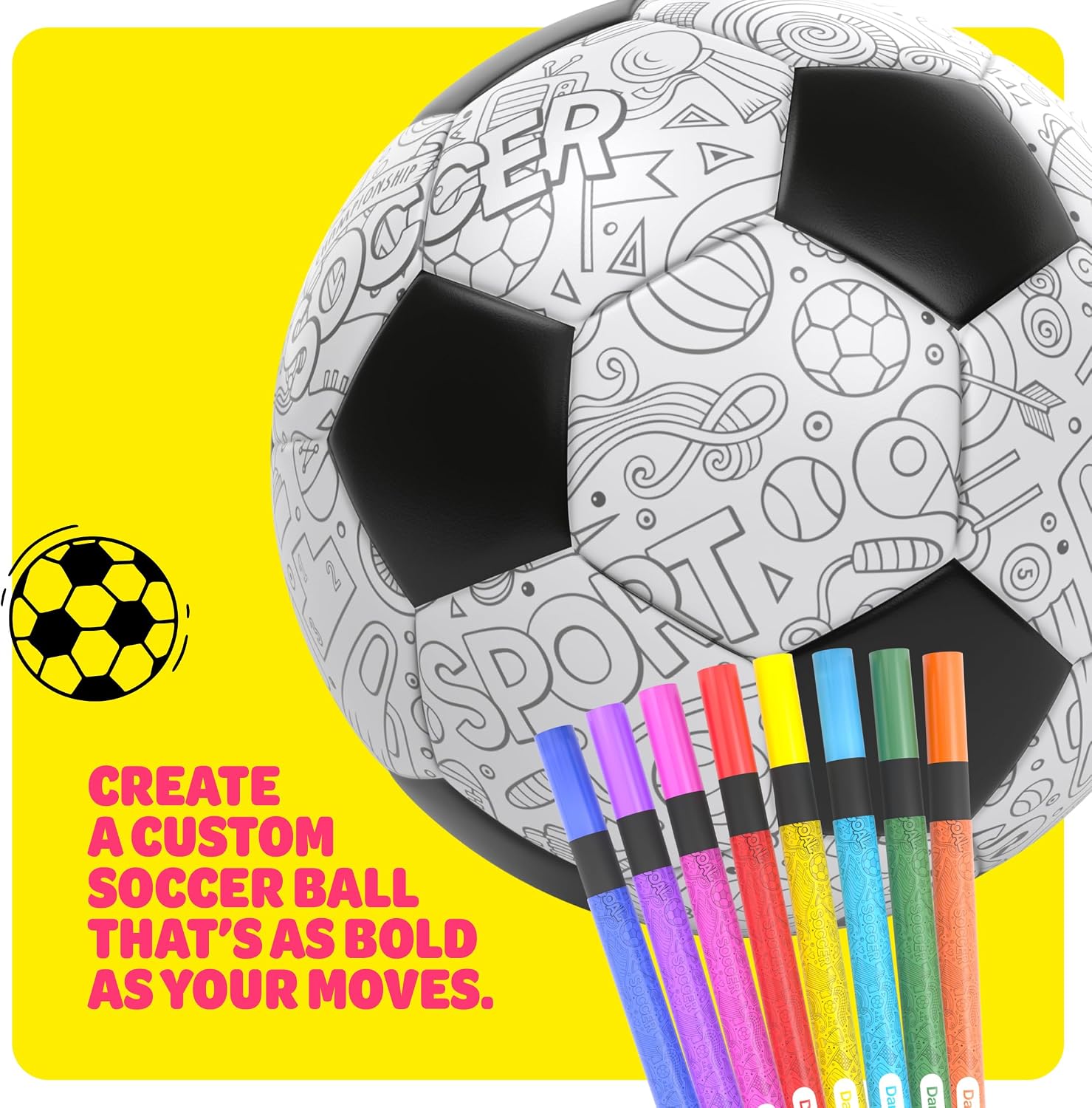 Soccer Ball Coloring Kit for Kids - Soccer Gifts for Girls & Boys Ages 4-8 | Sports Gifts - 3 4 5 6 7 8 Year Old Boy Birthday Gift - Craft Kits for Boys - Boy Toys - Games Accessories - Image 7